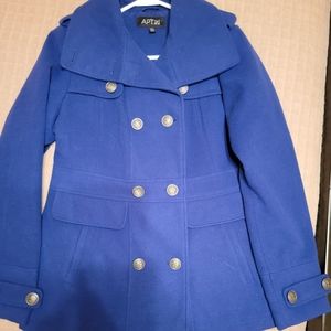 Ladies blue pea coat like new